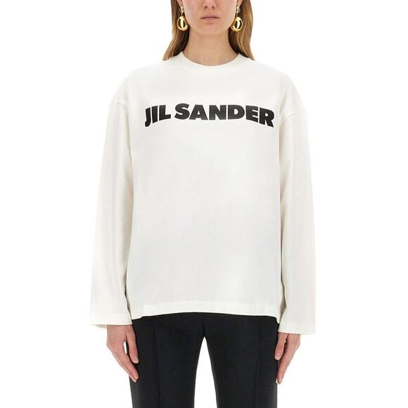 JIL SANDER Logo Long Sleeve T-Shirt Women WHITE T-Shirts & Tops - Picture 2 of 5